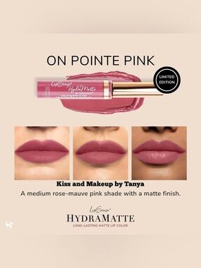 LipSense HydraMatte Lip Color — On Pointe Pink (Rose-Mauve Pink)